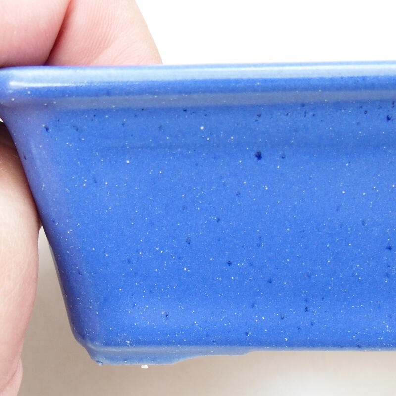 Ceramic bonsai bowl 12 x 8.5 x 4 cm, color blue