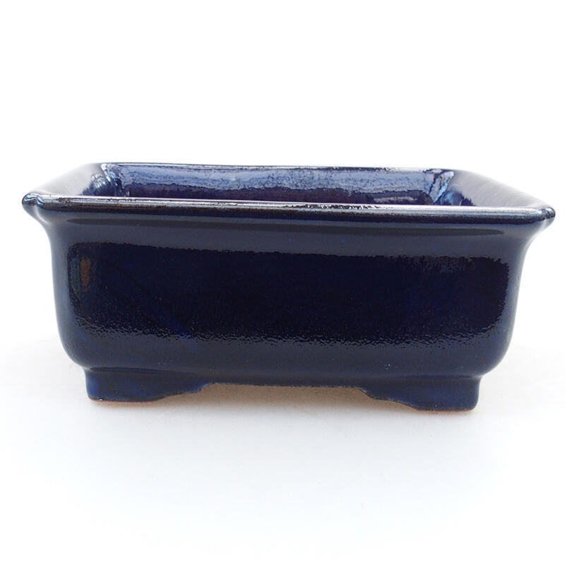 Ceramic bonsai bowl 12 x 9.5 x 4.5 cm, color blue