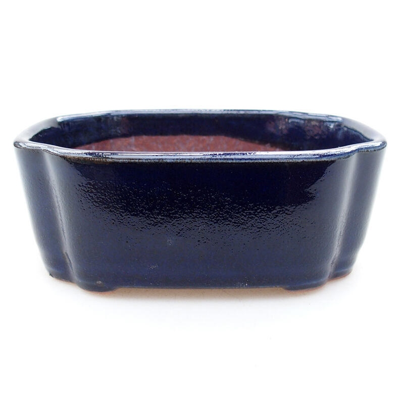 Ceramic bonsai bowl 12 x 9.5 x 4.5 cm, color blue