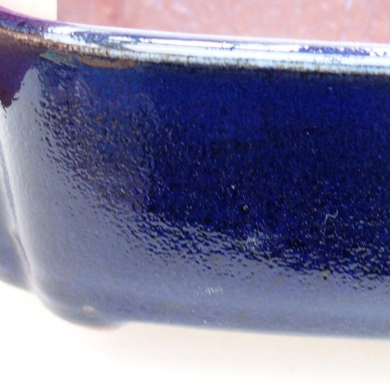 Ceramic bonsai bowl 12 x 9.5 x 4.5 cm, color blue