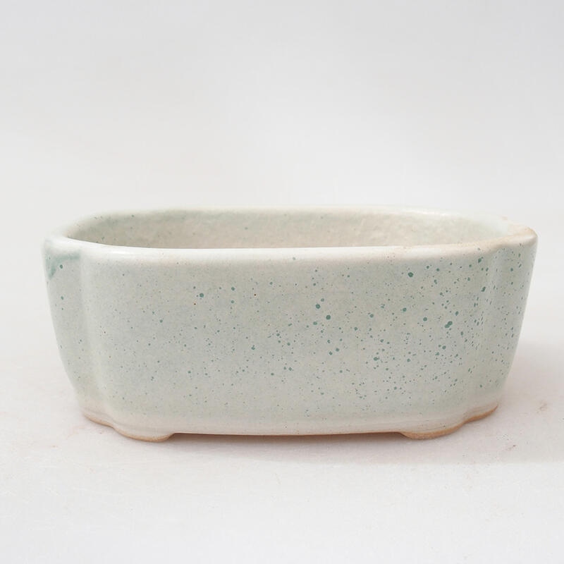 Ceramic bonsai bowl 12 x 9.5 x 4.5 cm, color green