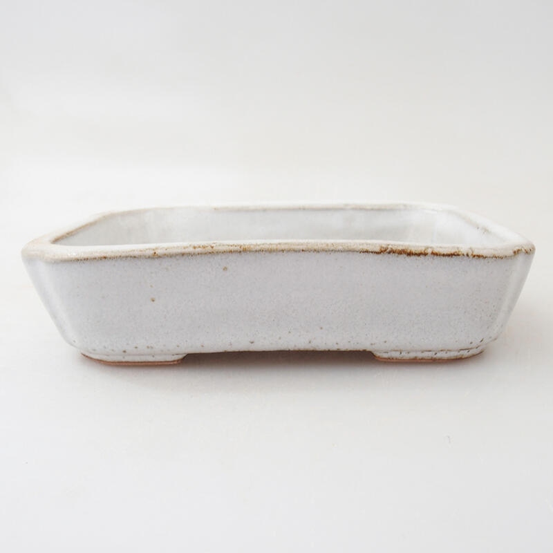 Ceramic bonsai bowl 12 x 9 x 3 cm, color white