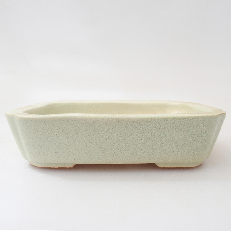 Ceramic bonsai bowl 12 x 9 x 3 cm, color green