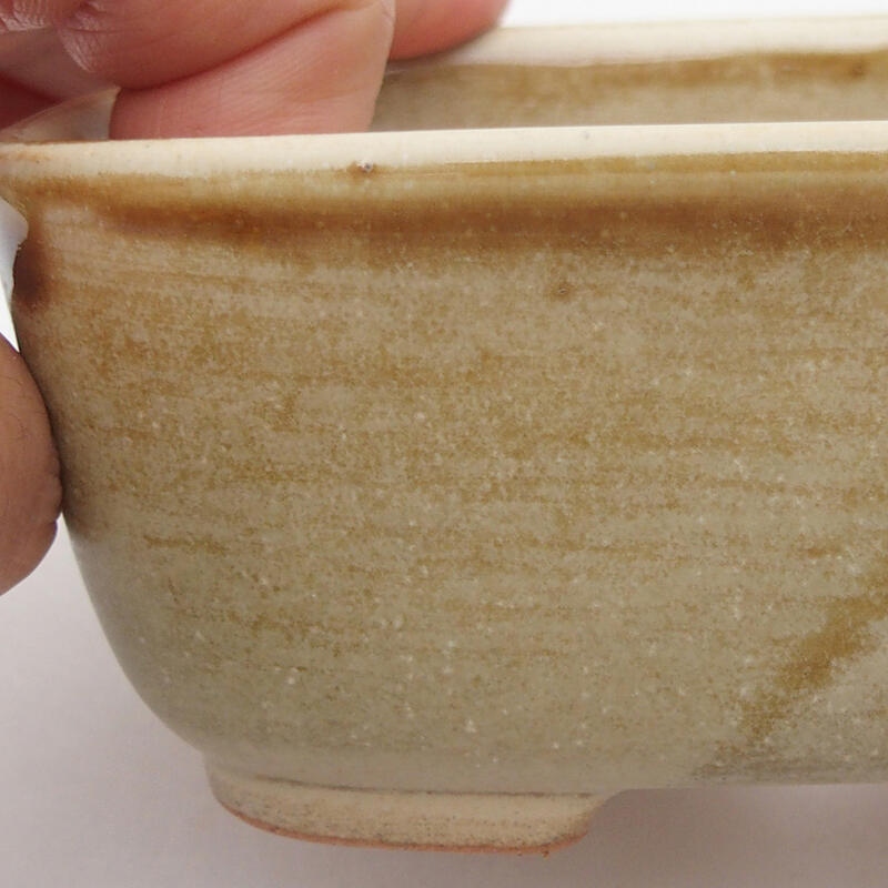 Ceramic bonsai bowl 12 x 9 x 5 cm, color beige