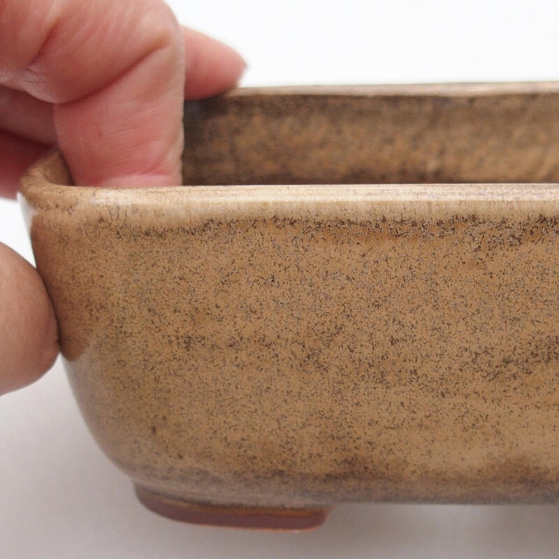 Ceramic bonsai bowl 12 x 9 x 5 cm, color brown