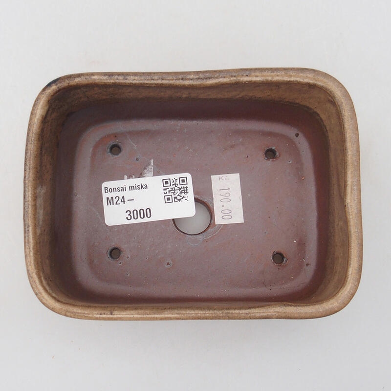 Ceramic bonsai bowl 12 x 9 x 5 cm, color brown