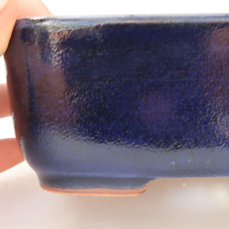 Ceramic bonsai bowl 12 x 9 x 5 cm, color blue