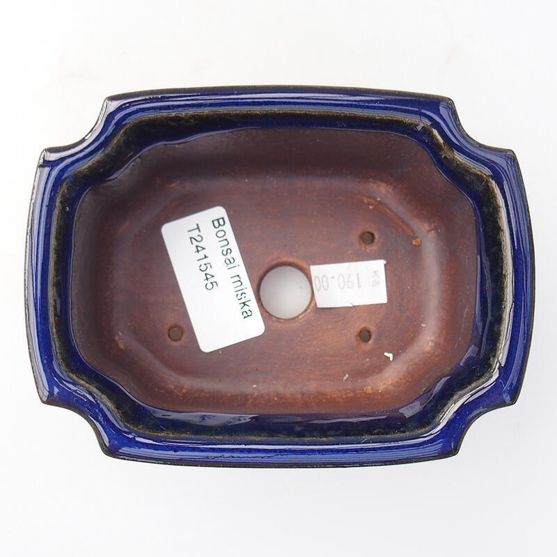 Ceramic bonsai bowl 12 x 9 x 5 cm, color blue