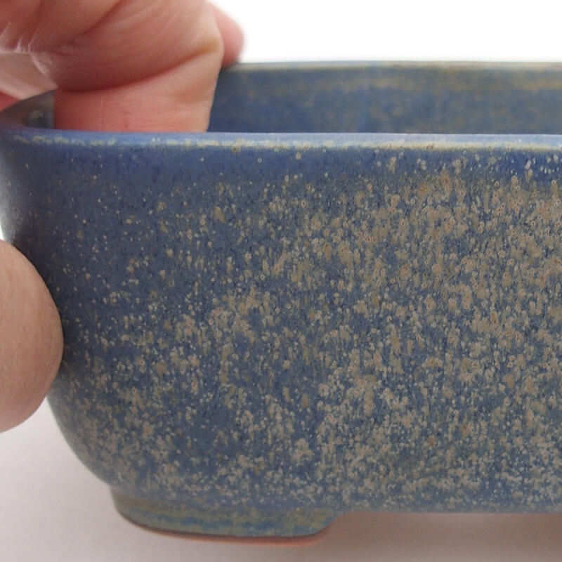 Ceramic bonsai bowl 12 x 9 x 5 cm, color blue