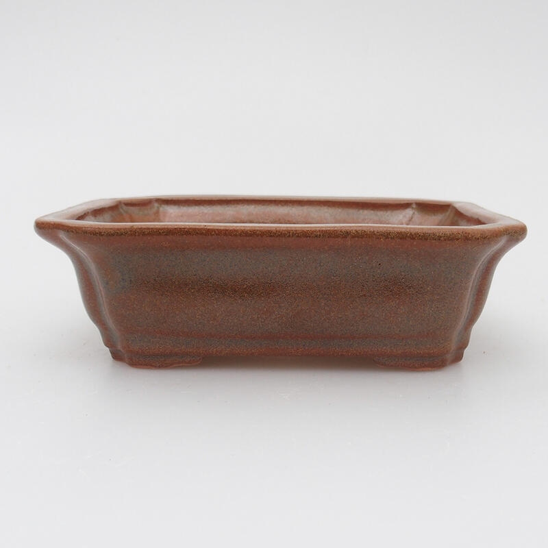 Ceramic bonsai bowl 13.5 x 10.5 x 3.5 cm, color brown