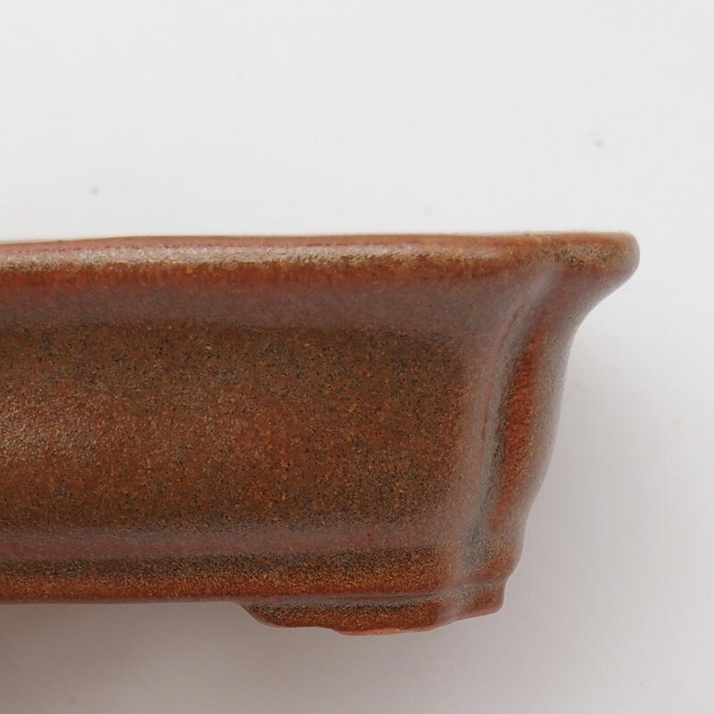 Ceramic bonsai bowl 13.5 x 10.5 x 3.5 cm, color brown