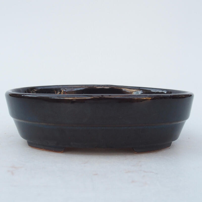 Ceramic bonsai bowl 13.5 x 10.5 x 4 cm, color black