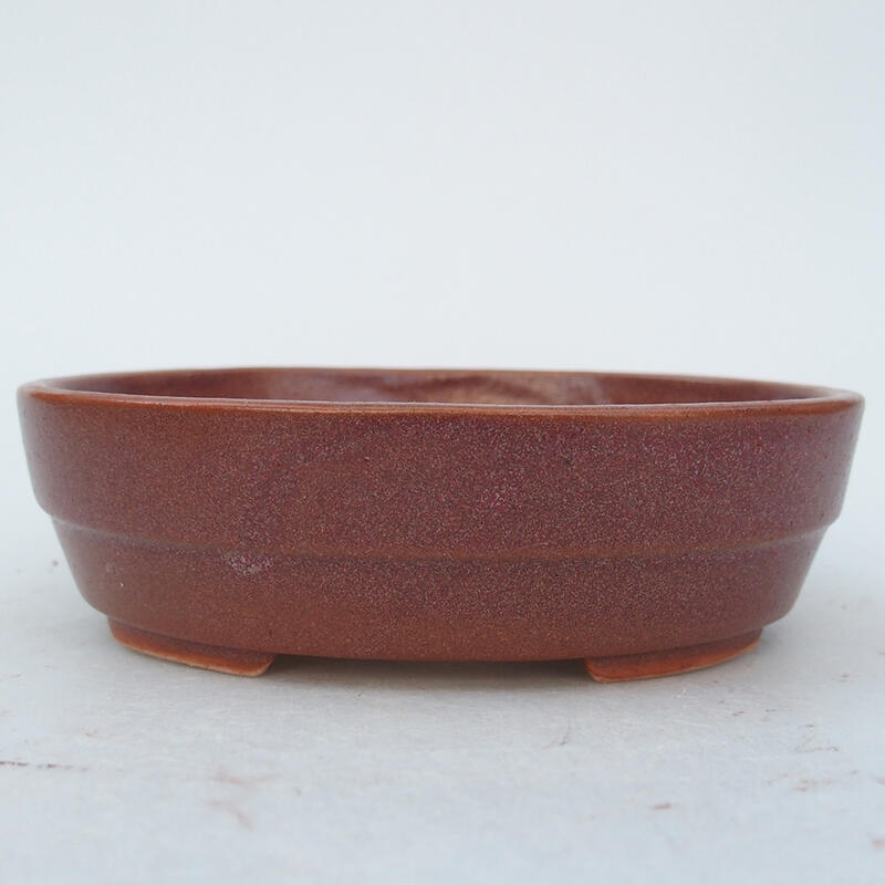 Ceramic bonsai bowl 13.5 x 10.5 x 4 cm, color brown