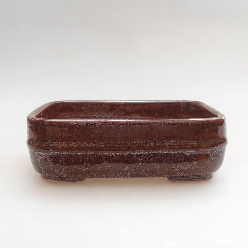 Ceramic bonsai bowl 13.5 x 11.5 x 5 cm, color brown