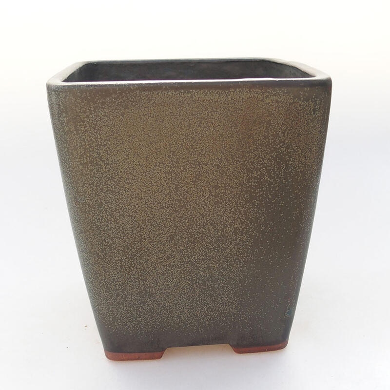 Ceramic bonsai bowl 13.5 x 13.5 x 15 cm, color gray