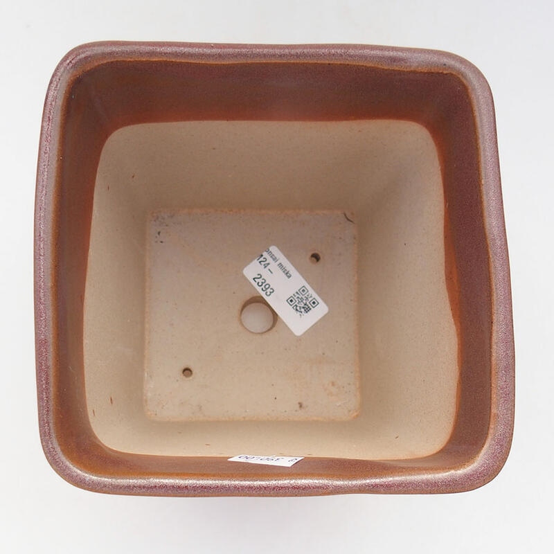 Ceramic bonsai bowl 13.5 x 13.5 x 15 cm, wine color