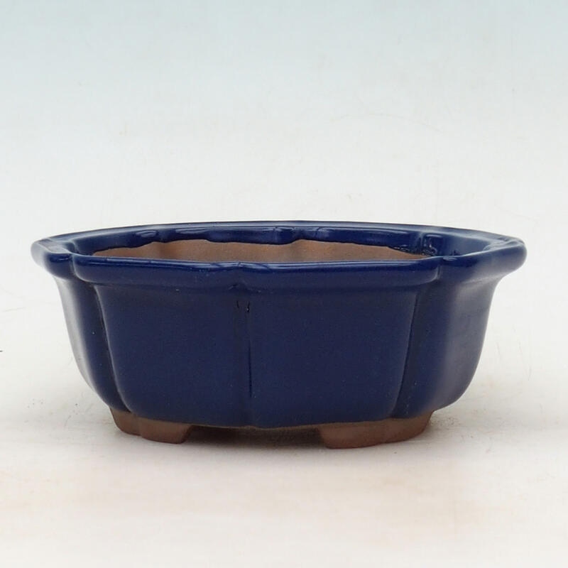 Ceramic bonsai bowl 13.5 x 13.5 x 5 cm, color blue