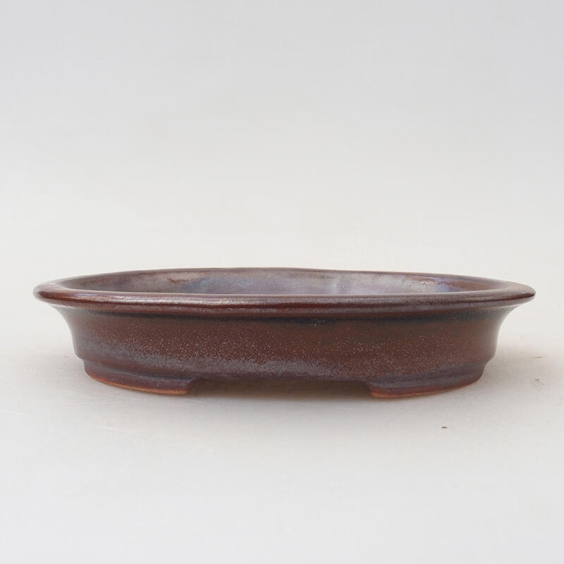 Ceramic bonsai bowl 13 x 10.5 x 2 cm, color black-brown