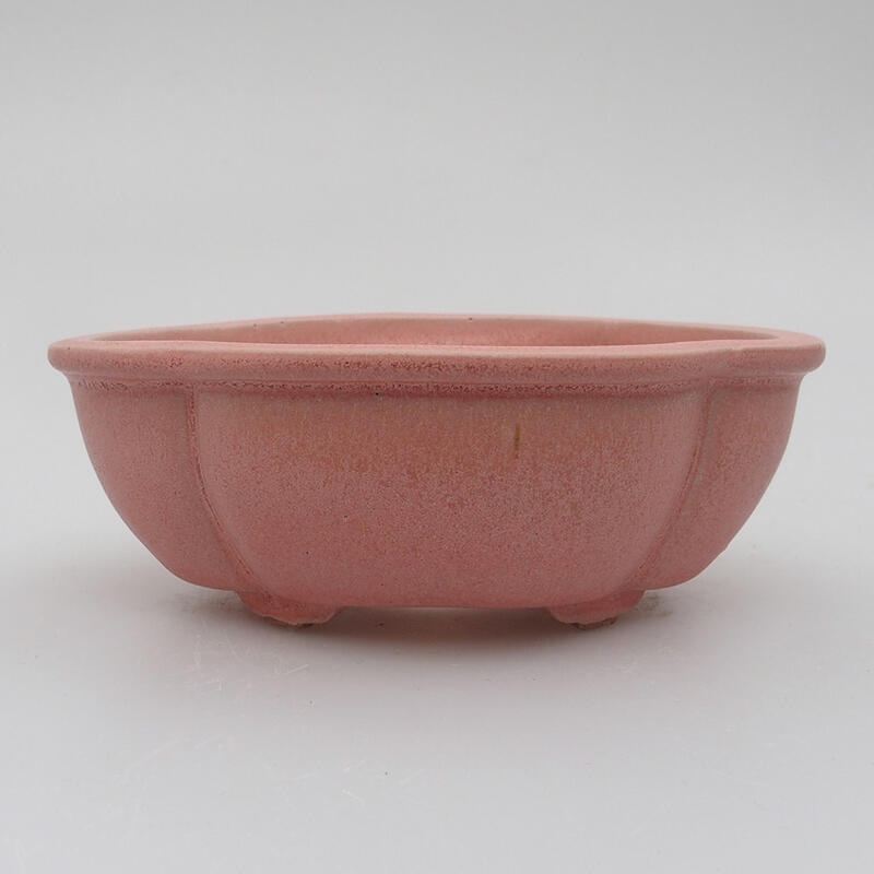 Ceramic bonsai bowl 13 x 10.5 x 4.5 cm, color pink