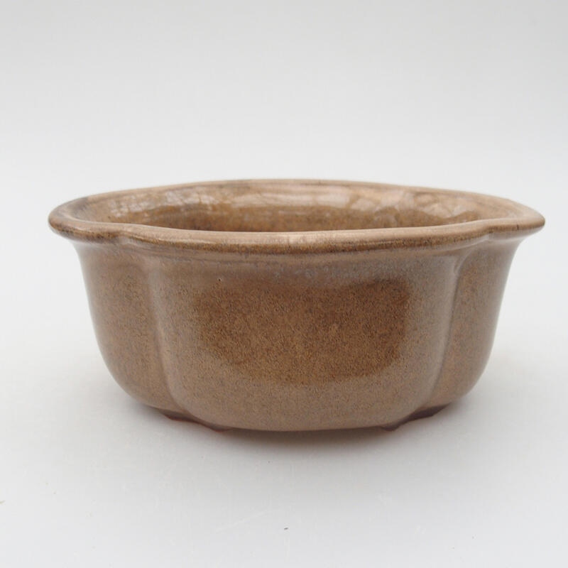 Ceramic bonsai bowl 13 x 10.5 x 5.5 cm, color brown