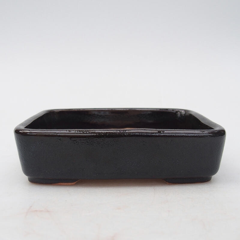 Ceramic bonsai bowl 13 x 10 x 3.5 cm, color black