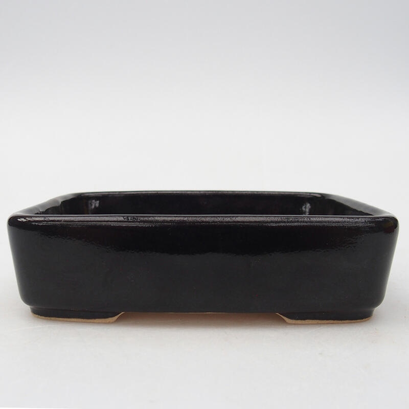 Ceramic bonsai bowl 13 x 10 x 3.5 cm, color black