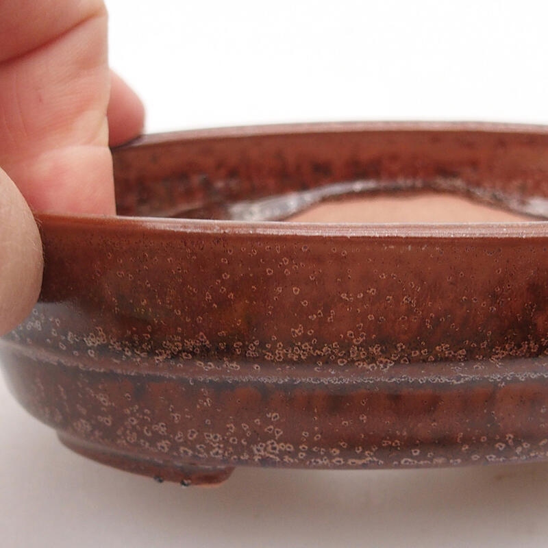 Ceramic bonsai bowl 13 x 10 x 3.5 cm, color brown