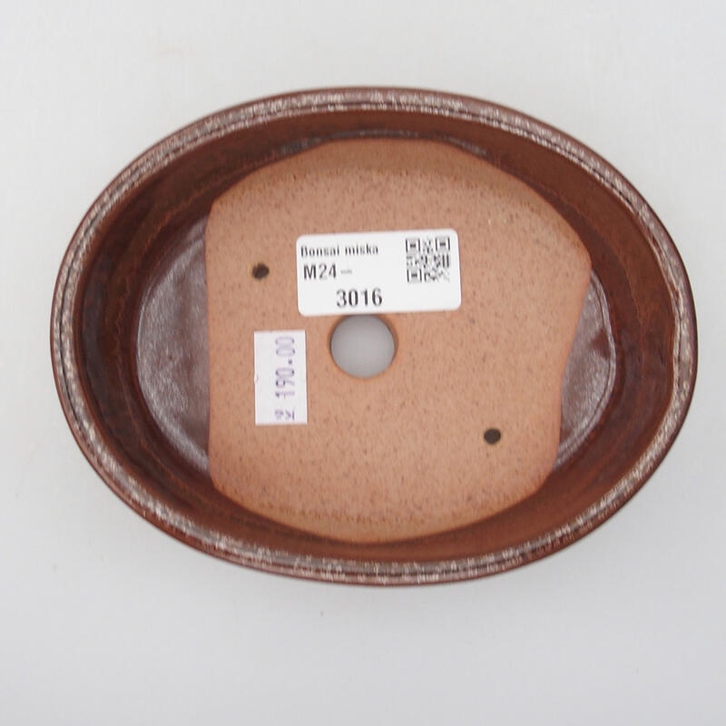 Ceramic bonsai bowl 13 x 10 x 3.5 cm, color brown