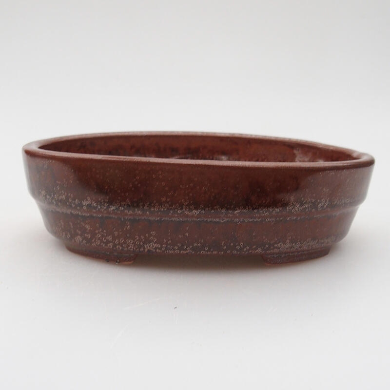 Ceramic bonsai bowl 13 x 10 x 3.5 cm, color brown