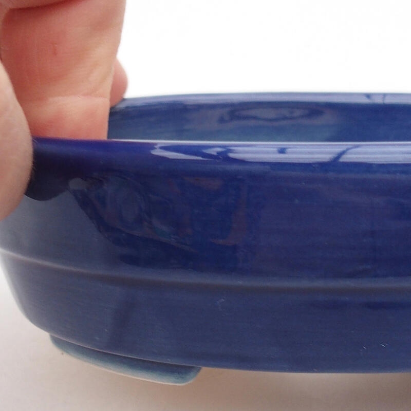 Ceramic bonsai bowl 13 x 10 x 3.5 cm, color blue