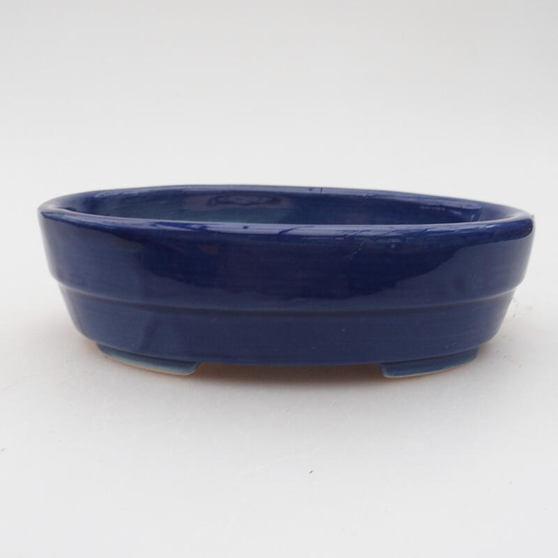 Ceramic bonsai bowl 13 x 10 x 3.5 cm, color blue