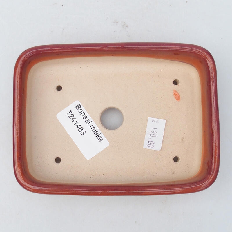 Ceramic bonsai bowl 13 x 10 x 3.5 cm, color pink