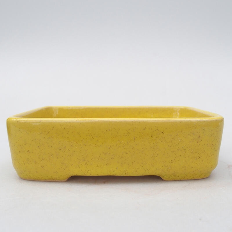 Ceramic bonsai bowl 13 x 10 x 3.5 cm, color yellow