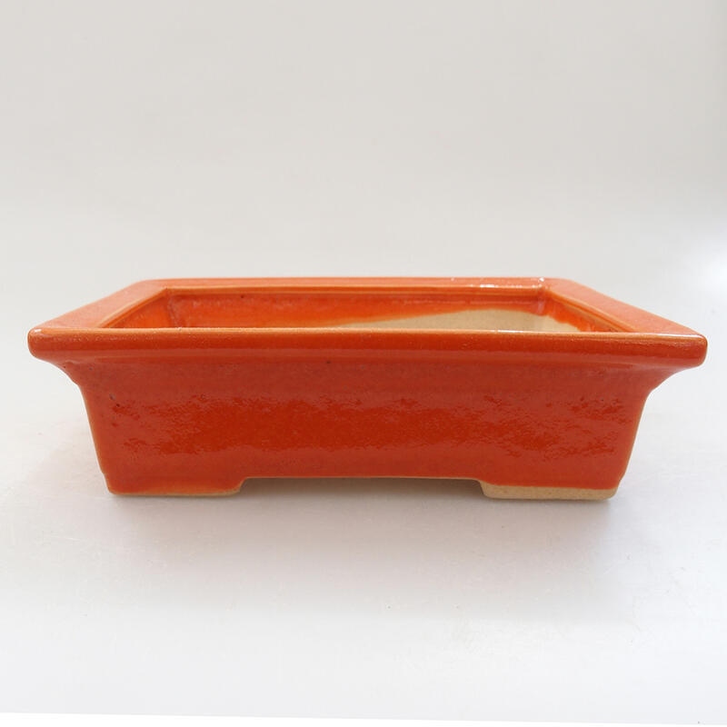 Ceramic bonsai bowl 13 x 10 x 4 cm, color orange