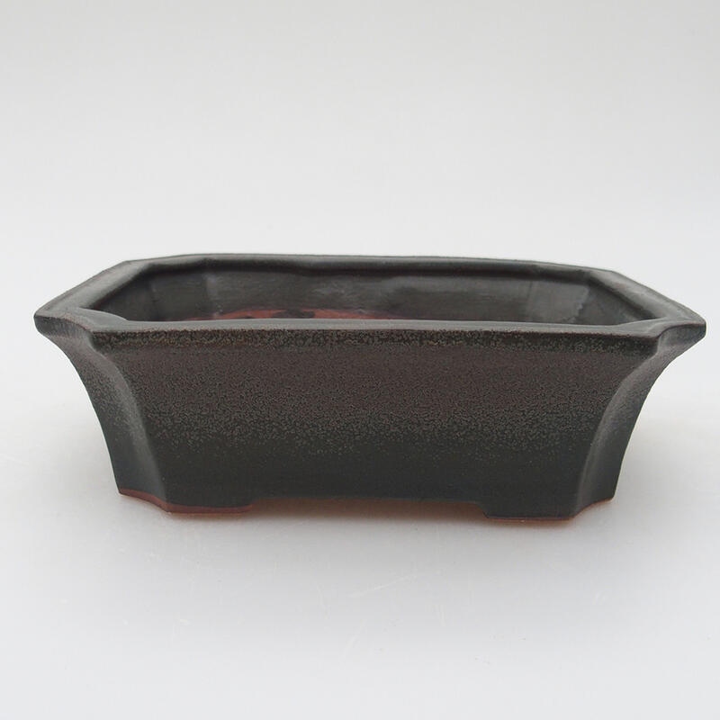 Ceramic bonsai bowl 13 x 10 x 4 cm, color gray