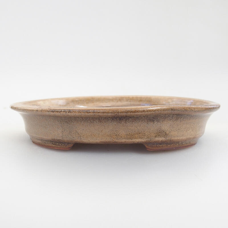 Ceramic bonsai bowl 13 x 11 x 2.5 cm, color beige