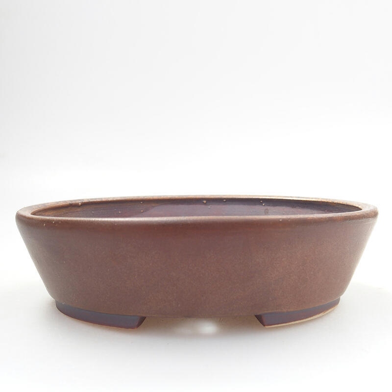 Ceramic bonsai bowl 13 x 11 x 3.5 cm, color brown