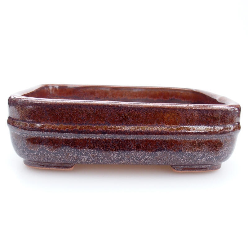 Ceramic bonsai bowl 13 x 11 x 4 cm, color brown