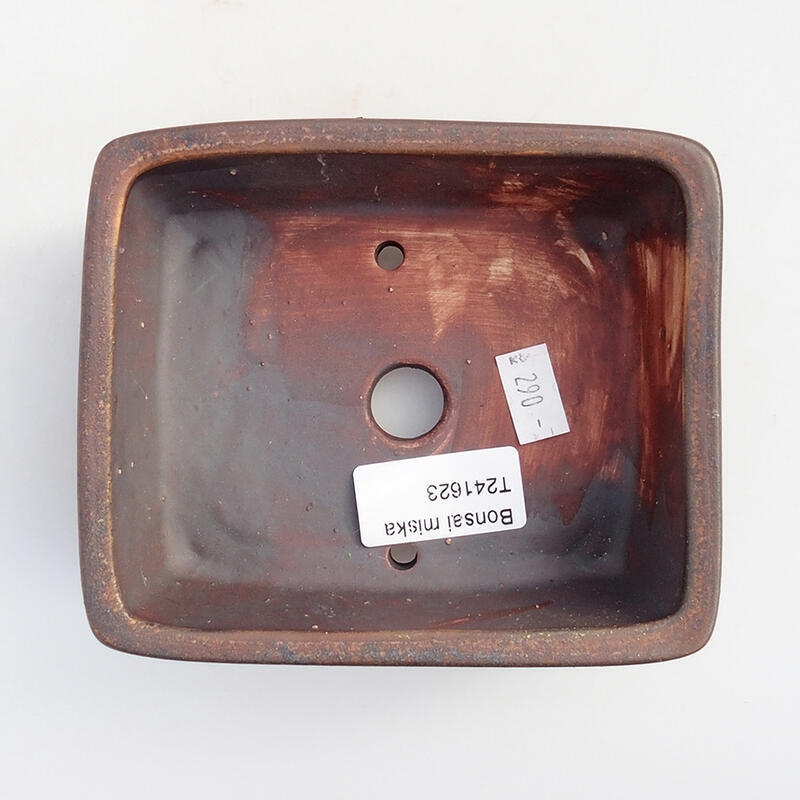 Ceramic bonsai bowl 13 x 11 x 5 cm, color brown