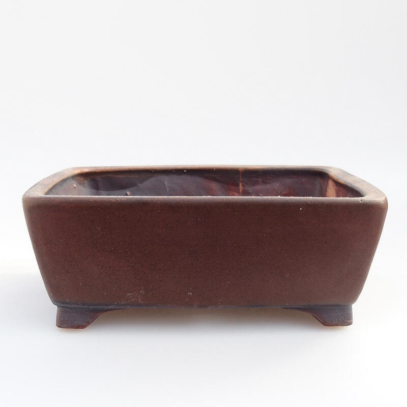 Ceramic bonsai bowl 13 x 11 x 5 cm, color brown