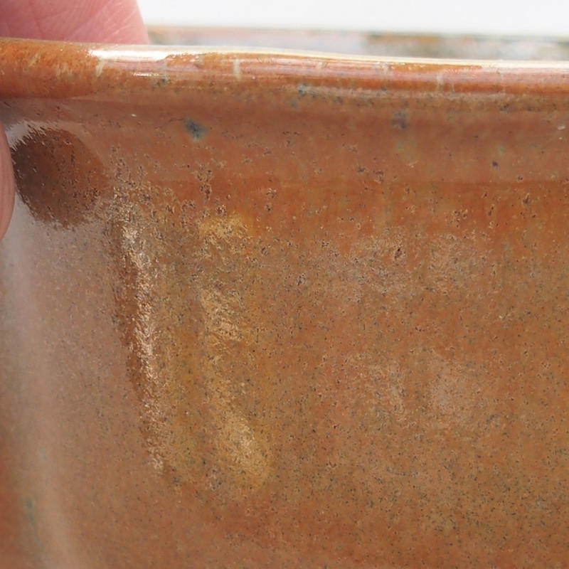 Ceramic bonsai bowl 13 x 11 x 5 cm, brown color