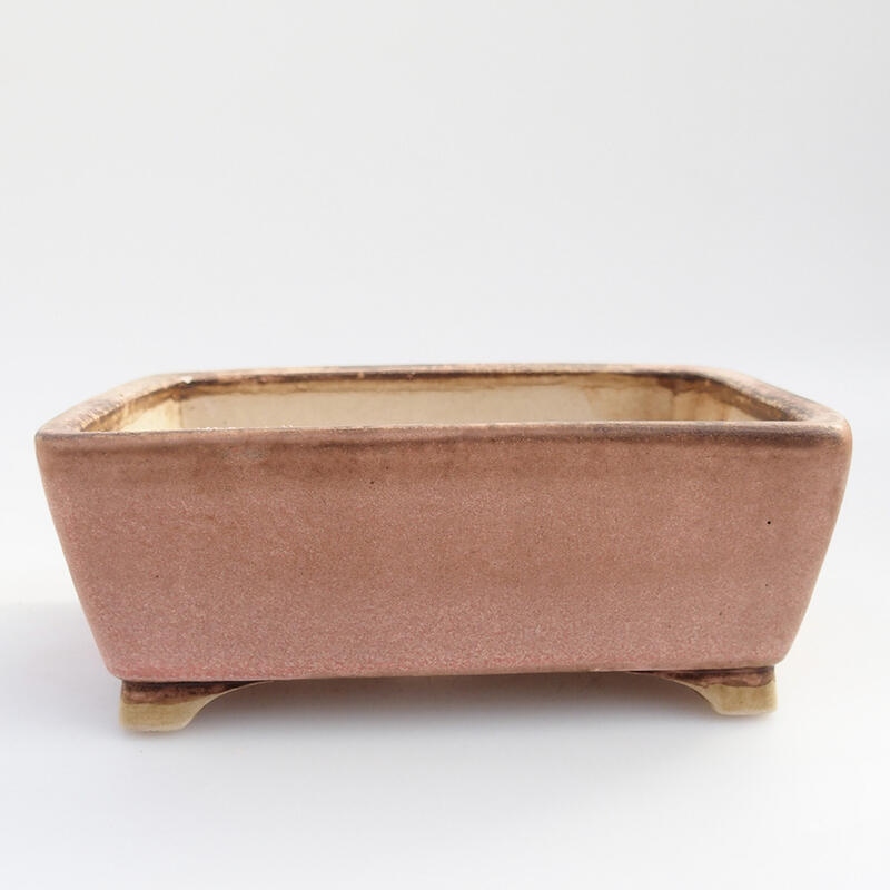 Ceramic bonsai bowl 13 x 11 x 5 cm, color pink