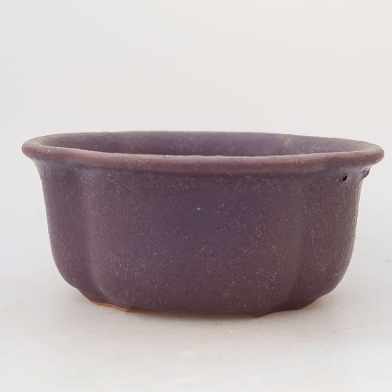 Ceramic bonsai bowl 13 x 11 x 6 cm, color purple