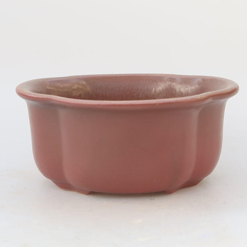 Ceramic bonsai bowl 13 x 11 x 6 cm, metallic color