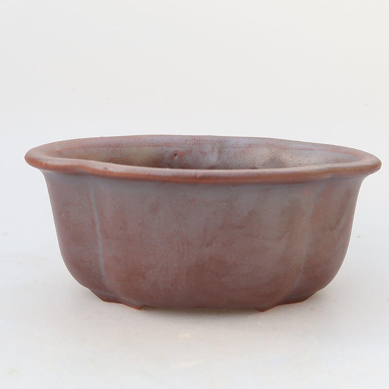 Ceramic bonsai bowl 13 x 11 x 6 cm, metallic color