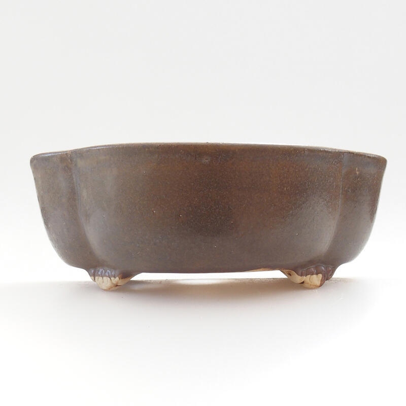 Ceramic bonsai bowl 13 x 12 x 5 cm, color brown