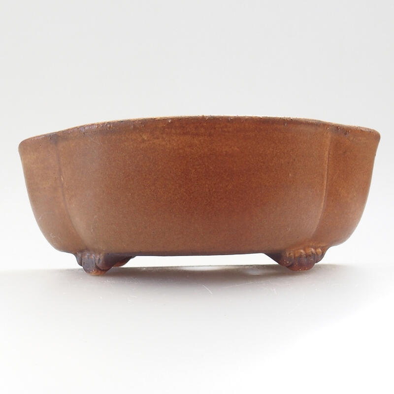 Ceramic bonsai bowl 13 x 12 x 5 cm, color orange