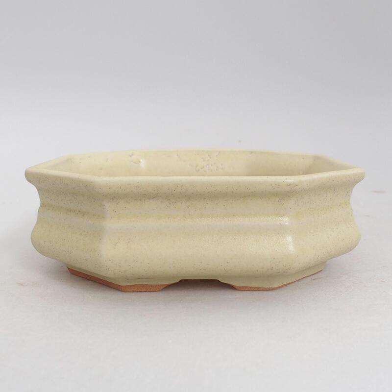 Ceramic bonsai bowl 13 x 13 x 4.5 cm, color yellow