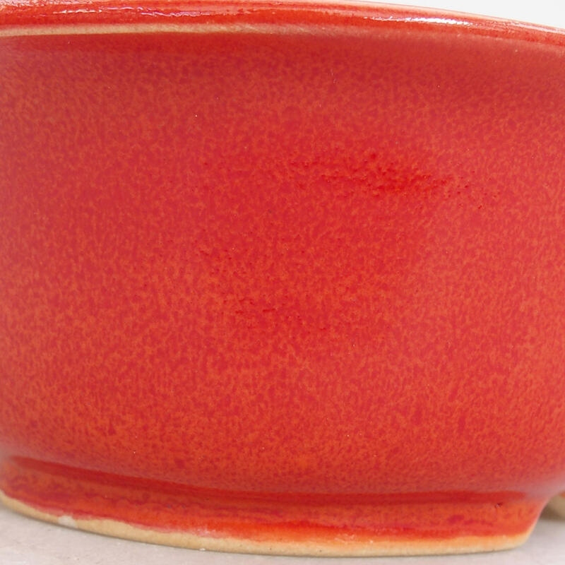 Ceramic bonsai bowl 13 x 13 x 5 cm, color red