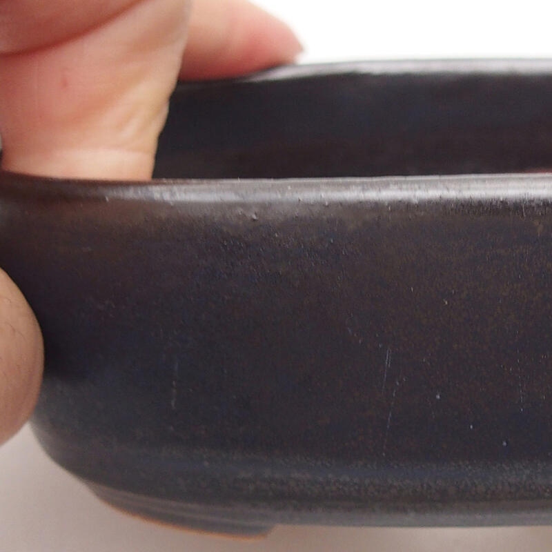 Ceramic bonsai bowl 13 x 8.5 x 3.5 cm, color blue